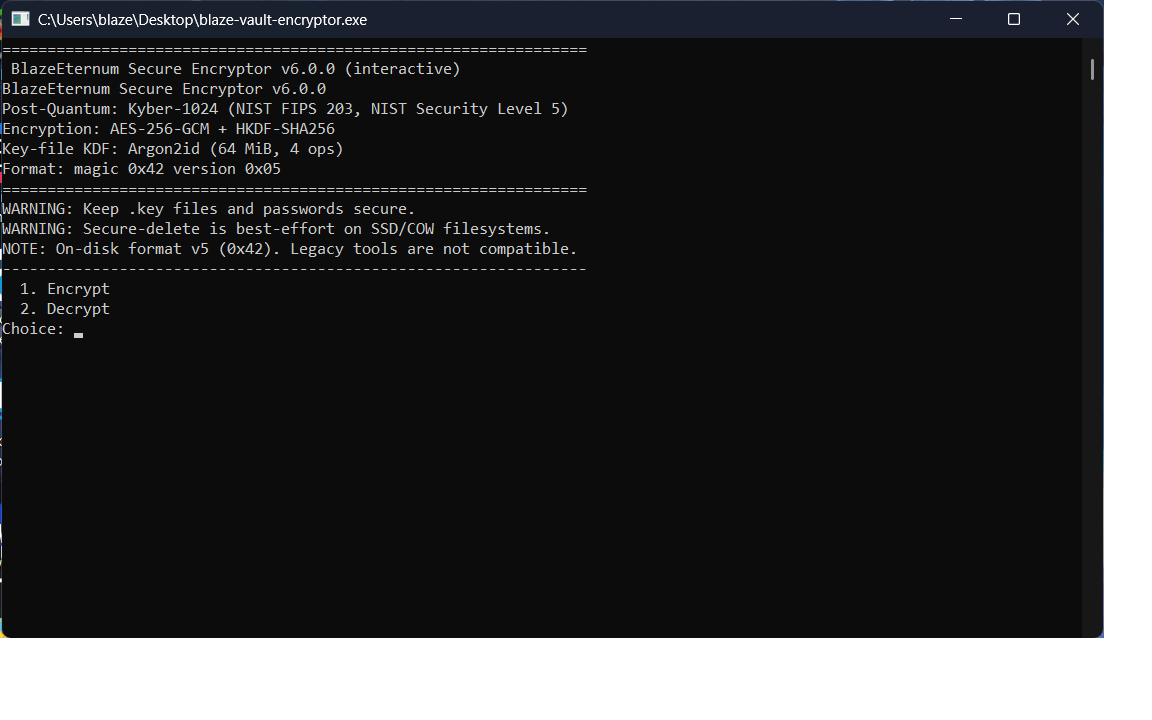 BlazeEternum File Secure Encryptor v6.0.0